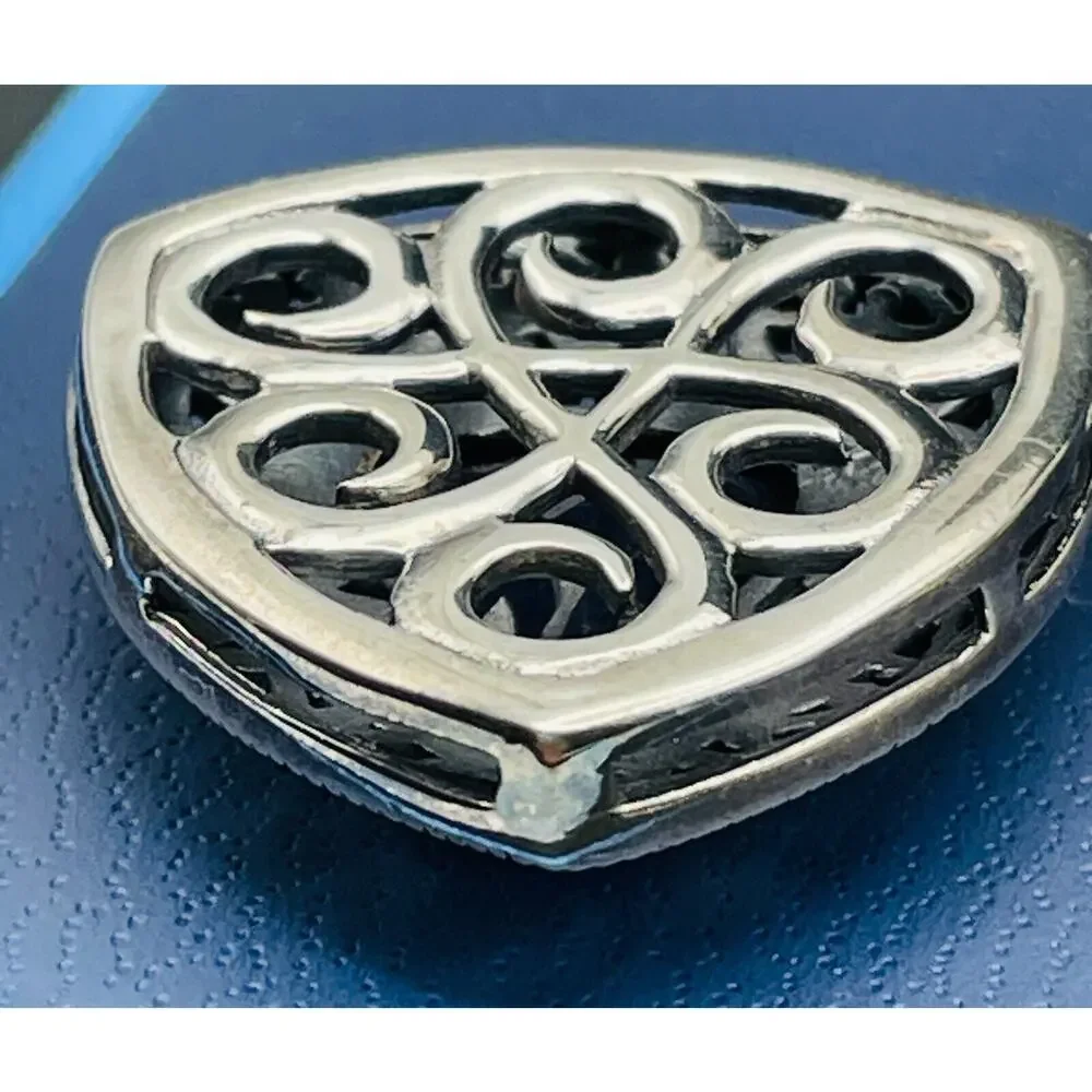 Sterling Silver Sapphire Pendant 7.00 CT Trillion Cut 1.65